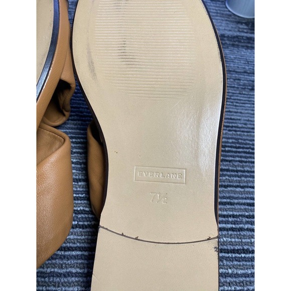 Everlane The Day Twist Size 7.5 Desert Tan Nappa Leather Slide Sandals MRP$145/H - Picture 9 of 10
